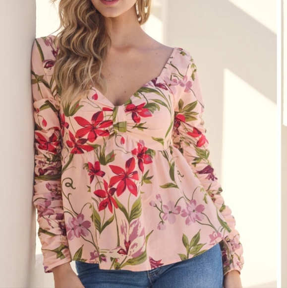 VENUS Floral Babydoll Blouse Size 10, Medium - Picture 1 of 6